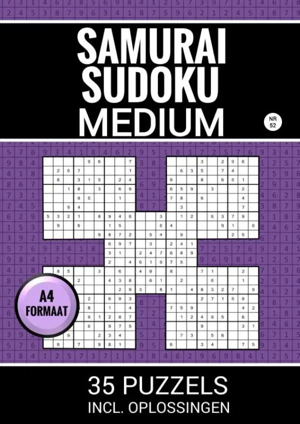 Samurai Sudoku - Medium - 35 Puzzels Incl. Oplossingen - Nr. 52