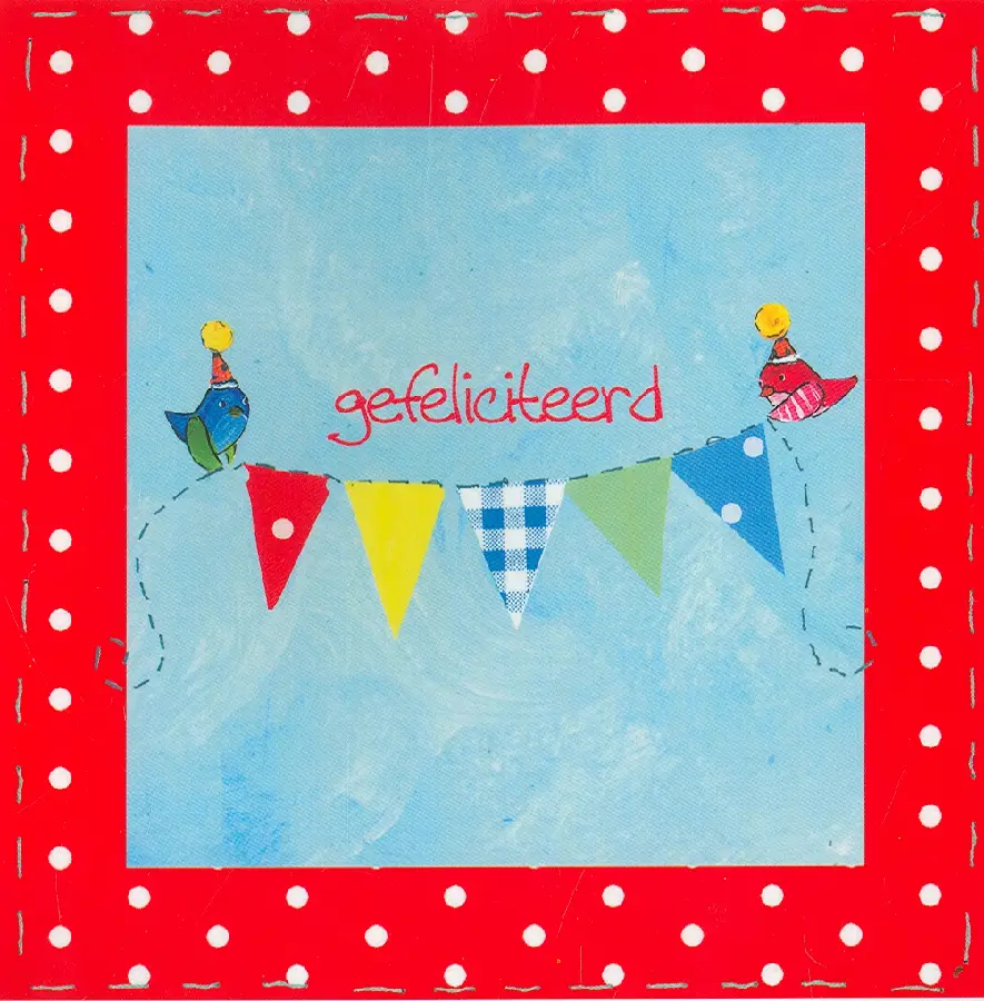 Wenskaart gefeliciteerd rode stip