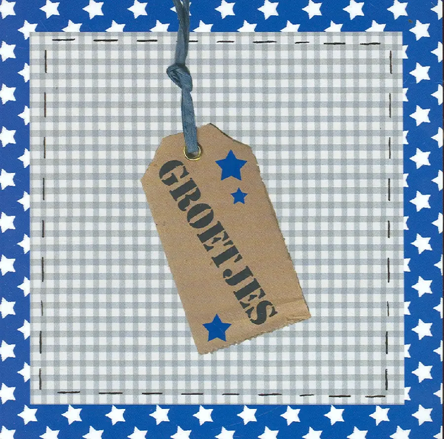 Enkele kaart groetjes blauwe ster