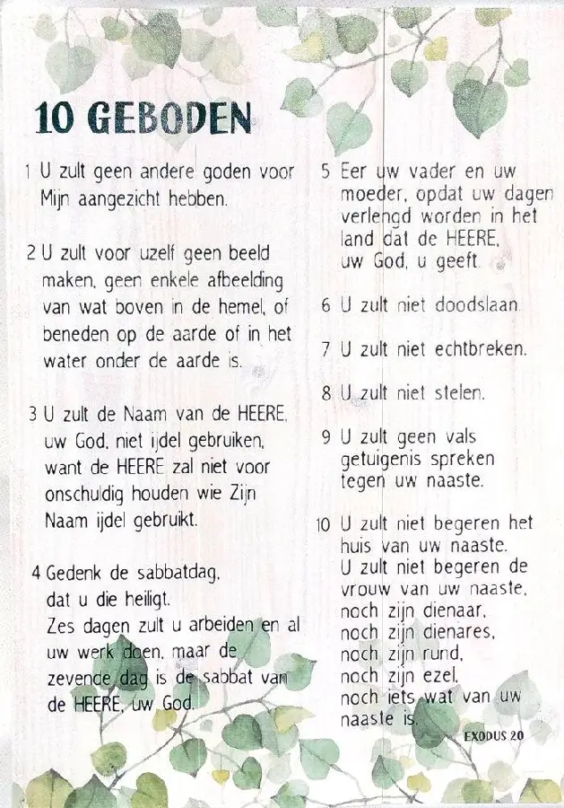 Wandbord 10 geboden