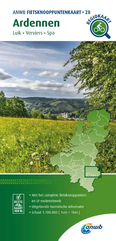 Fietsknooppuntenkaart Ardennen 1:100.000