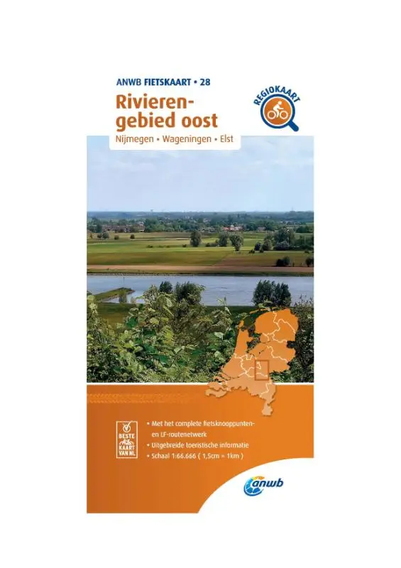Fietskaart Rivierengebied oost 1:66.666