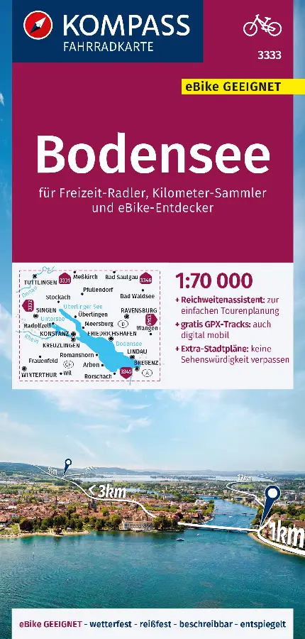 Kompass FK3333 Fietskaart Bodensee