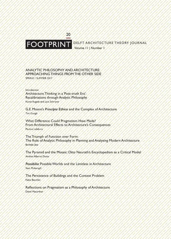 Footprint 20 analytic philosophy and architecture / spring/summer 2017