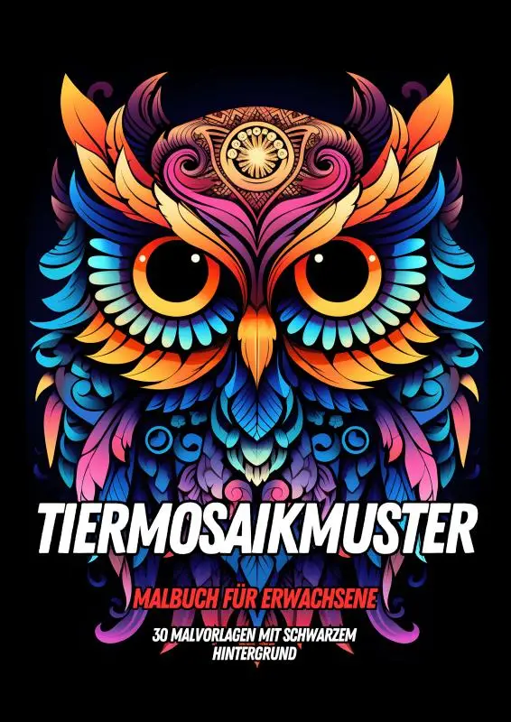 Malbuch für Erwachsene - Tiermosaikmuster