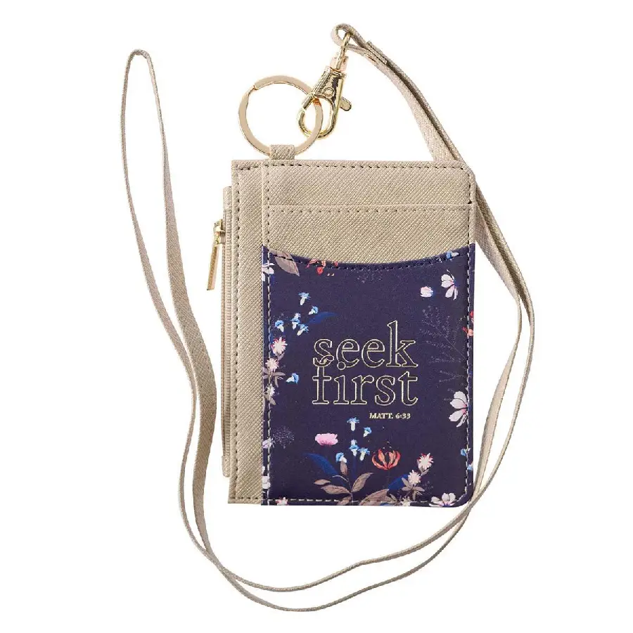 Seek First Taupe and Navy Faux Leather I