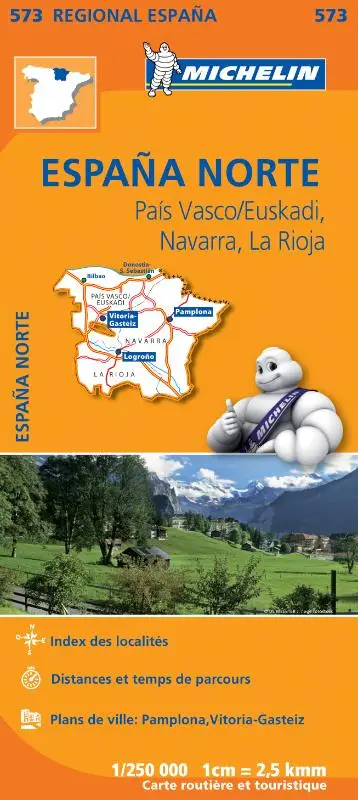 Michelin Wegenkaart 573 Spanje Noord - Baskenland/Euskadi, Navarra