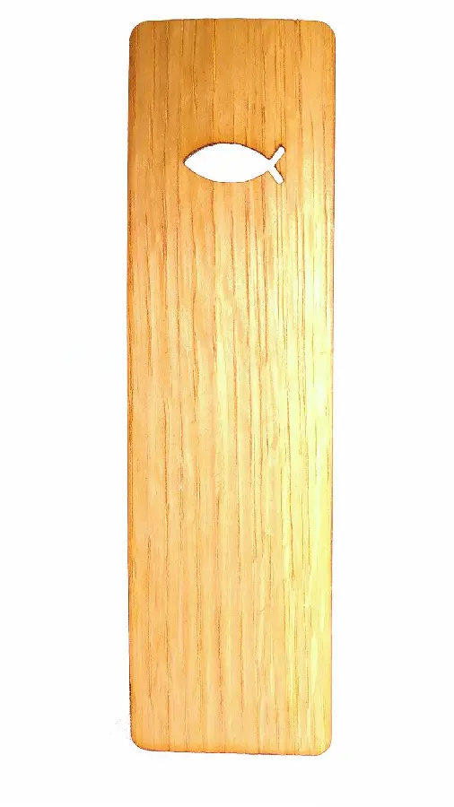 Eiken boekenlegger 5 x 15 Ichtus vis