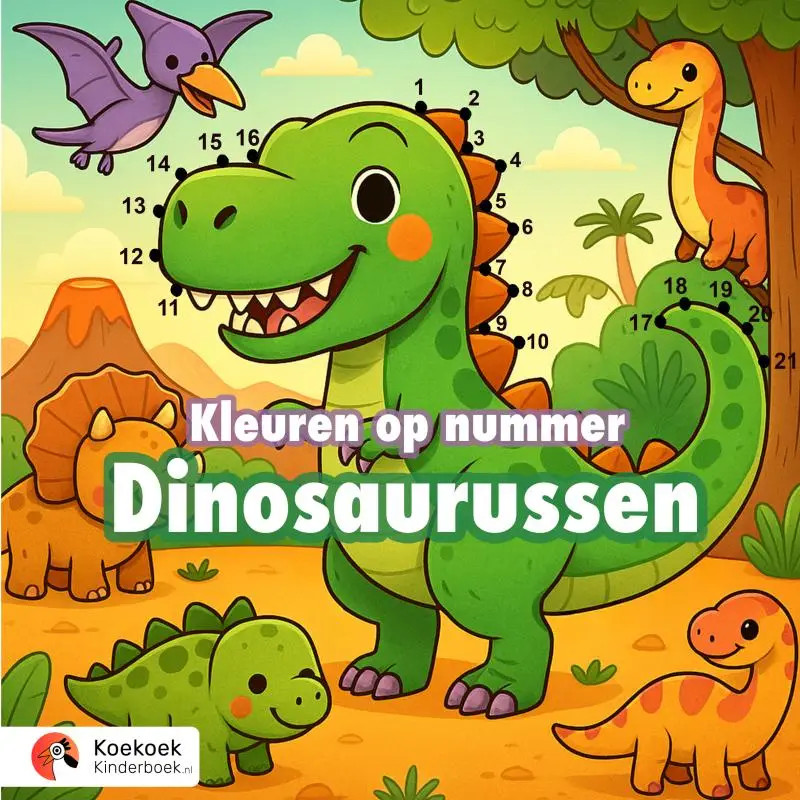 Kleuren op nummer: Dinosaurussen