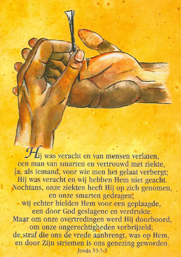 Ansichtkaart jesaja 53:3-5