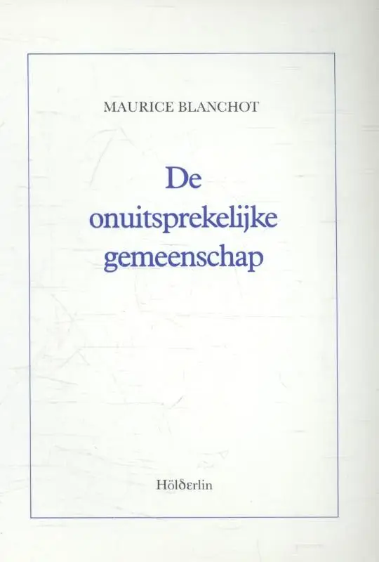 De onuitsprekelijke gemeenschap